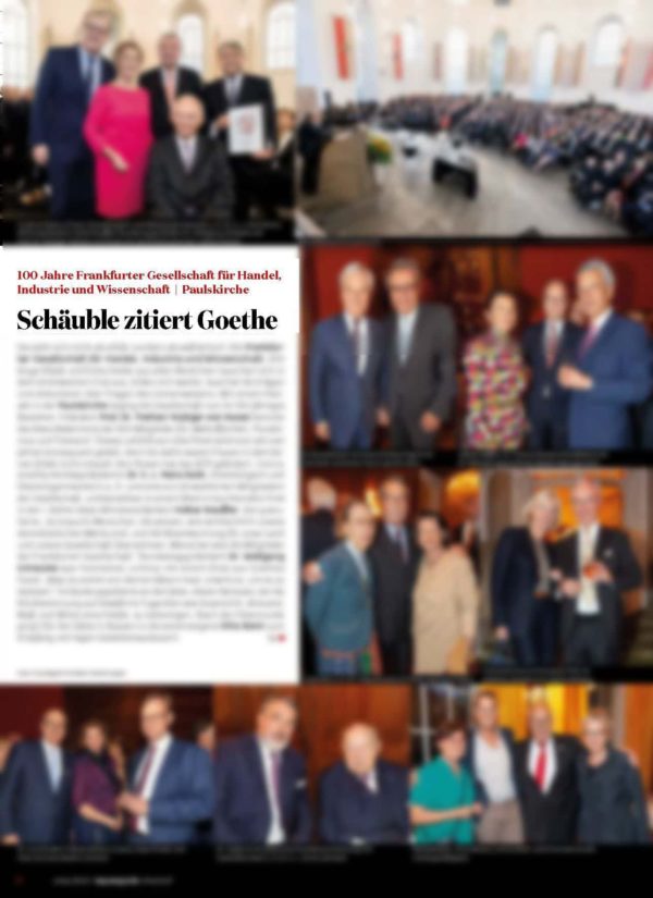 100 Jahre Frankfurter Gesellschaft für Handel, Industrie und Wissenschaft
