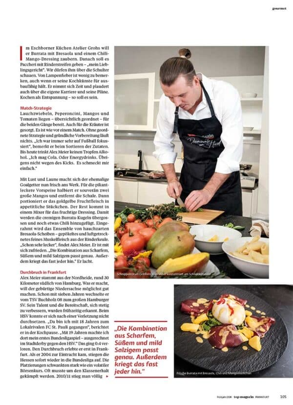 Top Magazin Frankfurt Fußballgott Alex Meier Prominenter am Herd: