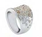 Ring Sensual Slim BY KIM in Weißgold mit weißen Brillanten und braunen Diamanten