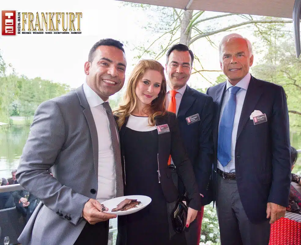 Mirwais Stuman (Miro’s Ristorante) mit Gattin Savi, Honorarkonsul der Seychellen Max Hunzinger und Prof. Adalbert Lhota (Swarovski Holding)
