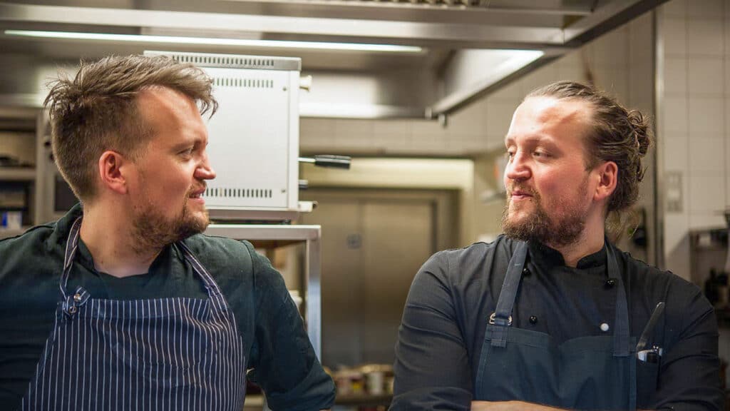 Die kreativen Geschwister und Erfinder des Frankfurter Bretts: Joseph und Johannes Schreiter.
