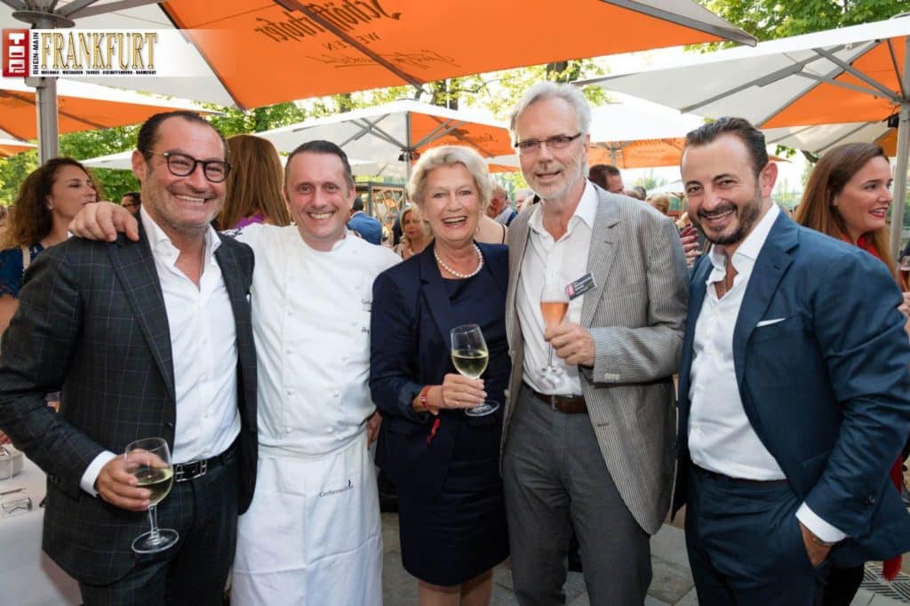 Micky Rosen (Gekko) mit Jörg Ludwig (Gerbermühle), Oberbürgermeisterin a.D. Dr. h.c. Petra Roth, Offenbach-OB Horst Schneider und Alex Urseanu (Gekko)