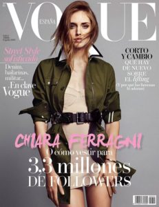 Modebloggerin Chiara Ferragni auf dem Cover der spanischen Vogue