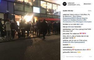 Großer Rummel beim Yeezy Pickup bei Uebervart im Großen Hirschgraben (@uebervart)