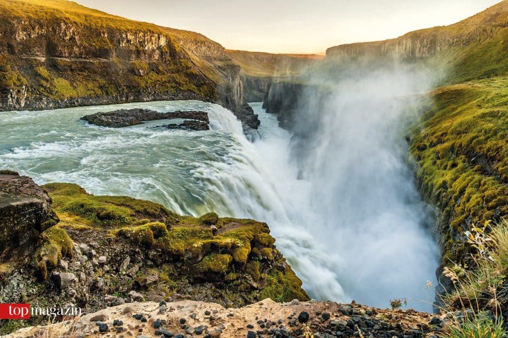 Der Gullfoss-Wasserfall in Island