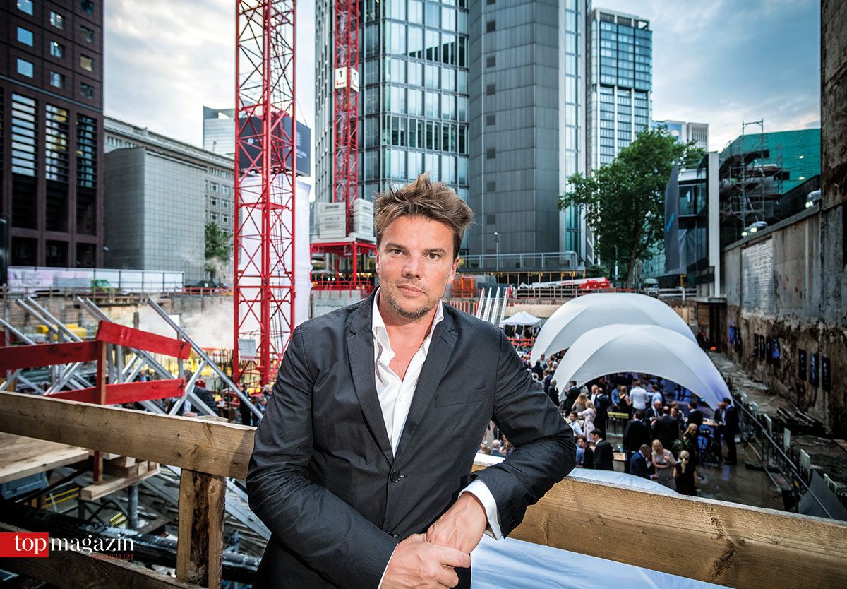 Architekt Bjarke Ingels bei der Grundsteinlegung des Omniturm