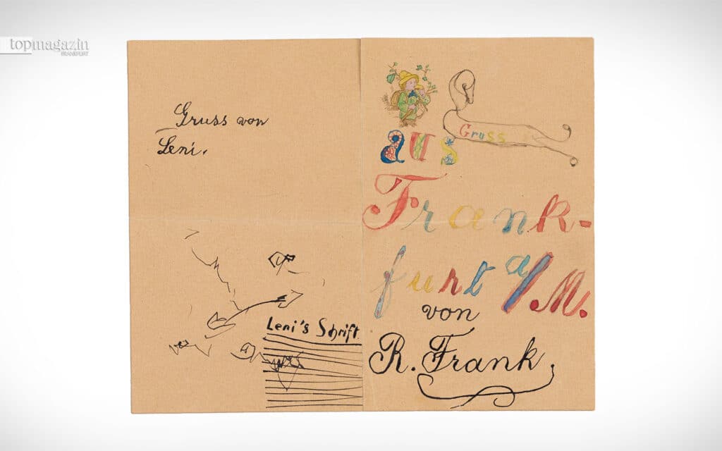 Grußkarte der vier Kinder Robert, Otto, Herbert und Leni Frank um 1895 im Jüdischen Museum Frankfurt