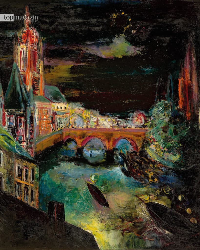 „Frankfurt am Main bei Nacht“ Ölgemälde von Hans Ludwig Katz (um 1930/33) im Jüdischen Museum Frankfurt