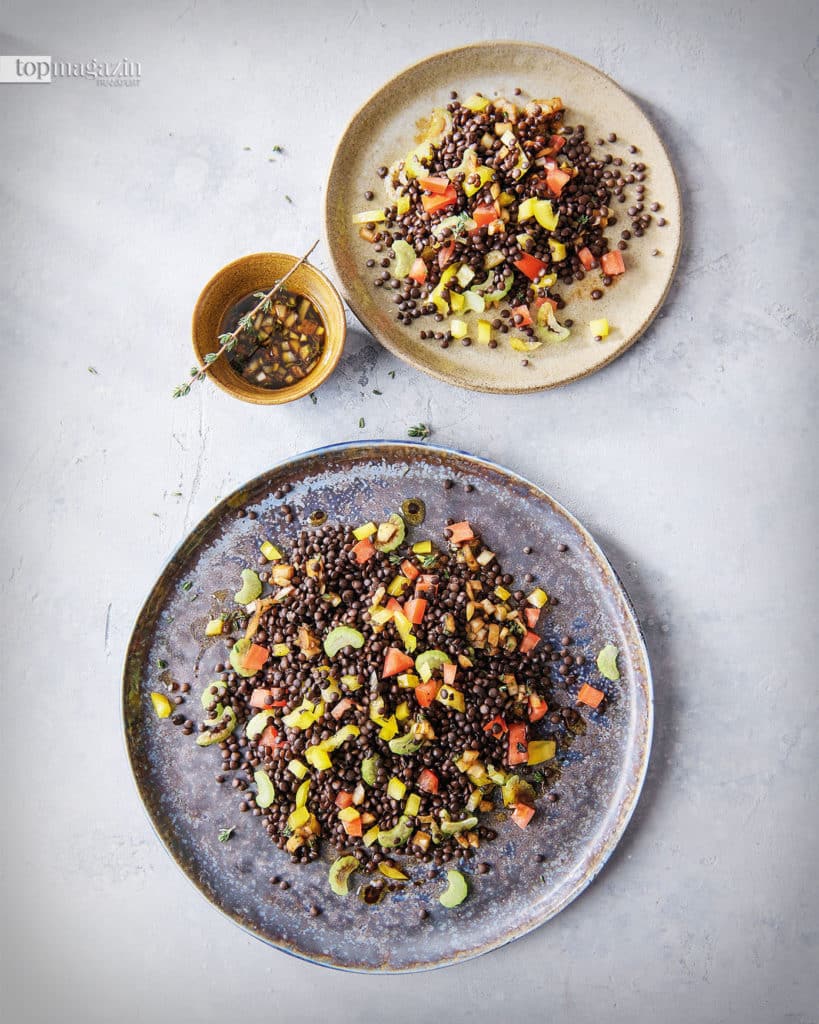 Linsen, Paprika, Sellerie, Thymian