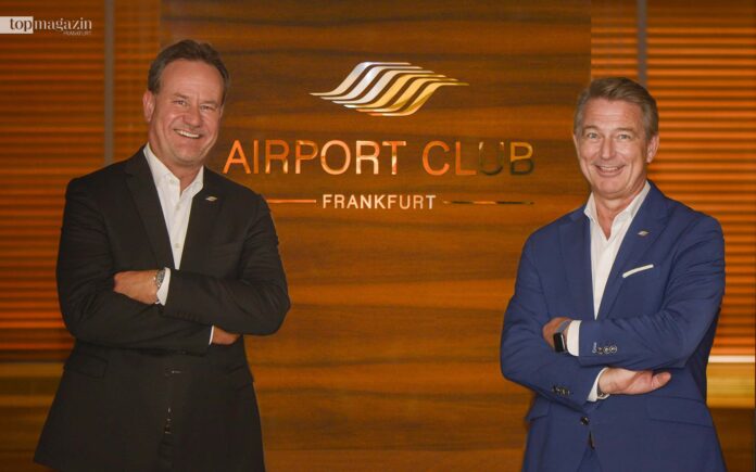 Der neue Hauptgesellschafter Stefan Keitel und Airport Club Geschäftsführer Roland Ross in der Lounge (Foto: Zübeyde Kopp)