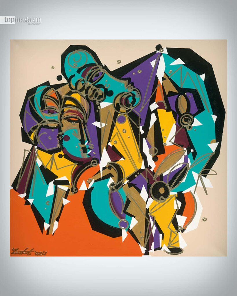AERODYNAMIC, Leon Löwentraut, 2024 – Acryl auf Leinwand, 145 x 145 cm