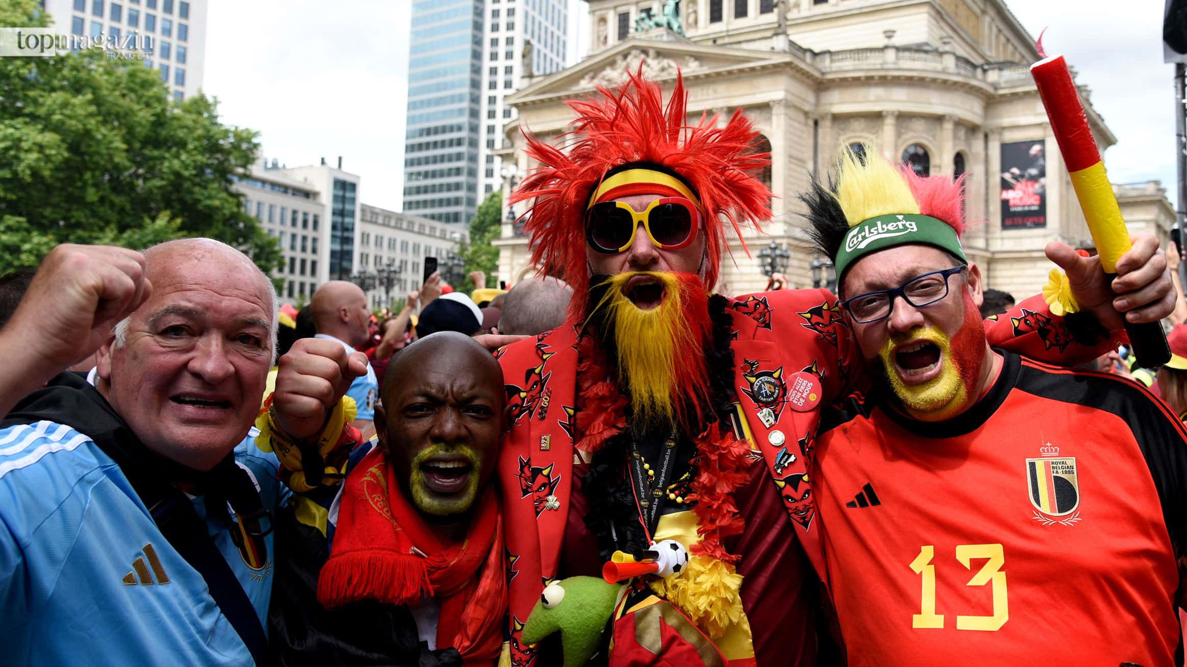EM-Fieber am Opernplatz: Belgische Fußball-Party in Frankfurt