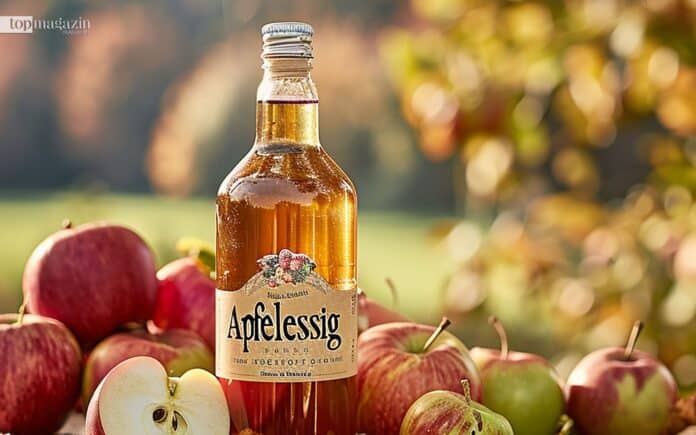 Rund um den Apfelessig und seine positive Wirkung beim Abnehmen ist ein regelrechter Hype ausgebrochen (Foto: Midjourney)