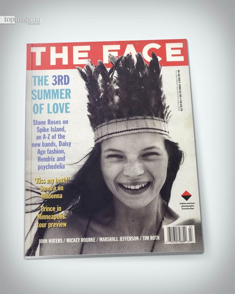 Die sechzehnjährige Kate Moss strahlt mit ihren Sommersprossen vom Cover des "The Face"-Magazins (Foto: The Face/Corinne Day)