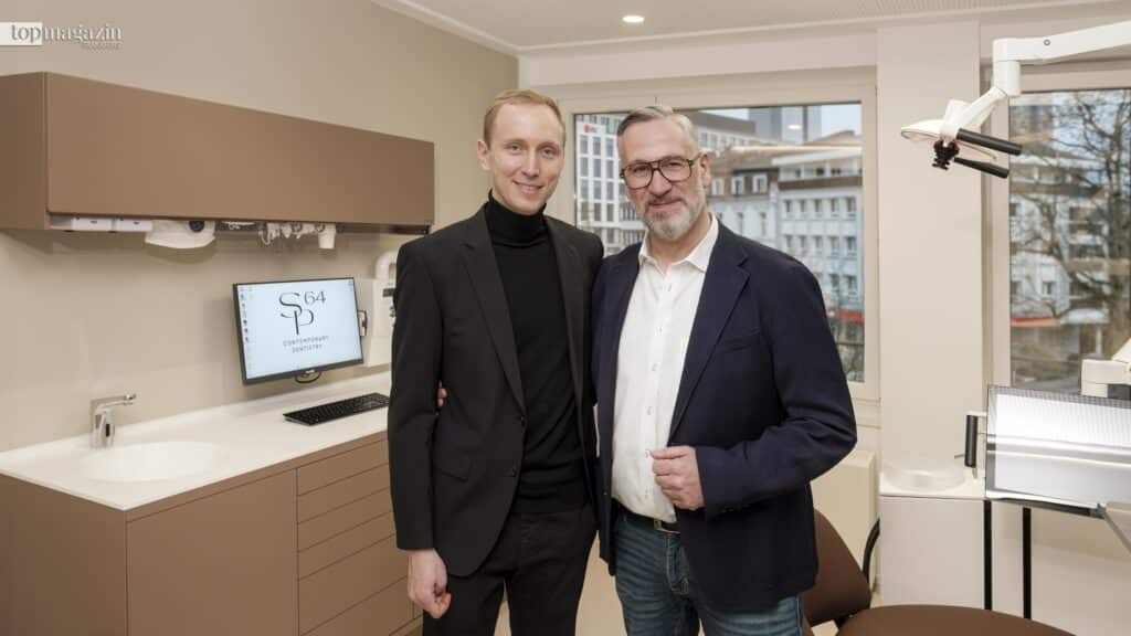 Zahnarzt Stefan Panait und Oraldesigner Ömür Pak in der Praxis SP 64