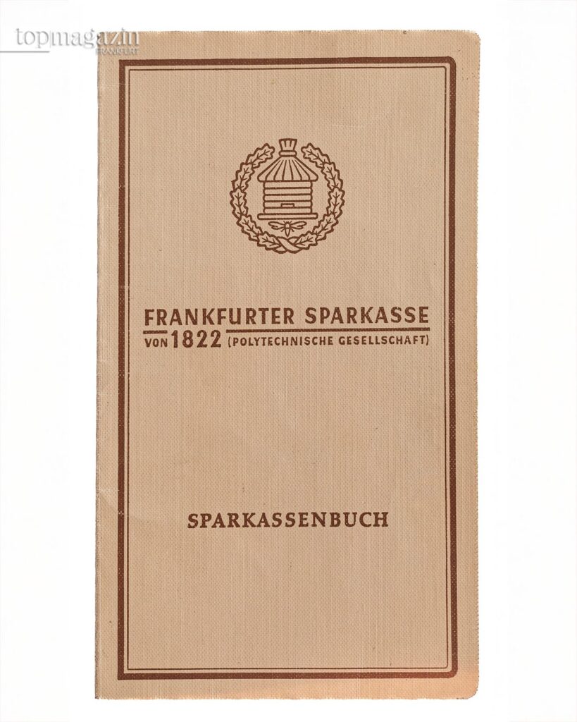 Cover eines historischen Sparkassenbuchs der Frankfurter Sparkasse von 1822 aus dem Jahr 1983.
