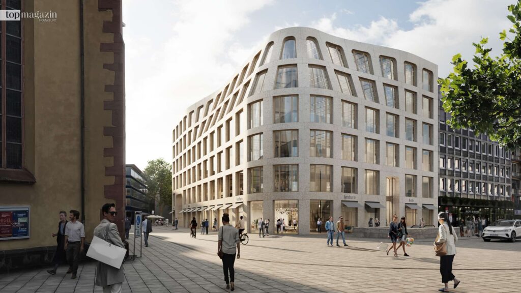 Das neue, moderne Gebäude der Frankfurter Sparkasse an der Hauptwache 1 im Herzen von Frankfurt.