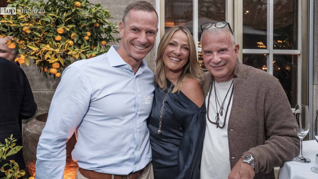 Samson-CEO Dr. Andreas Widl, Bettina Guaiana und TV-Produzent Gil Bachrach