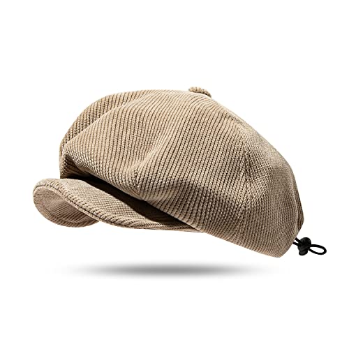 CLAPE Unisex Newsboy Flat Cap Retro Schiebermütze Tellermütze Shelby Mütze Herren Sommer Schirmmütze 4 Panel Barett Cap